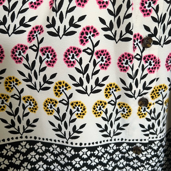 Ann Taylor Petite Border Floral Puff Sleeve Shirtdress - Size 0P - Picture 5 of 5